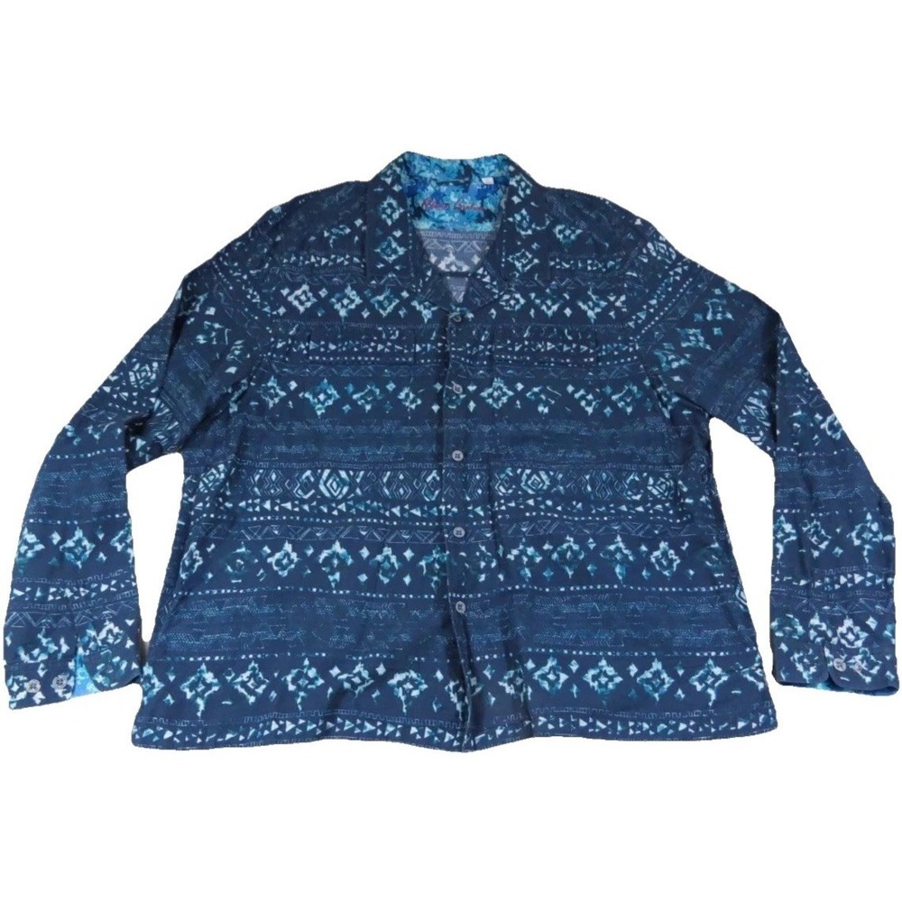 Robert‎ Graham Shirt Jacket Men's 3XL Constantia Blue Classic Fit Button Front